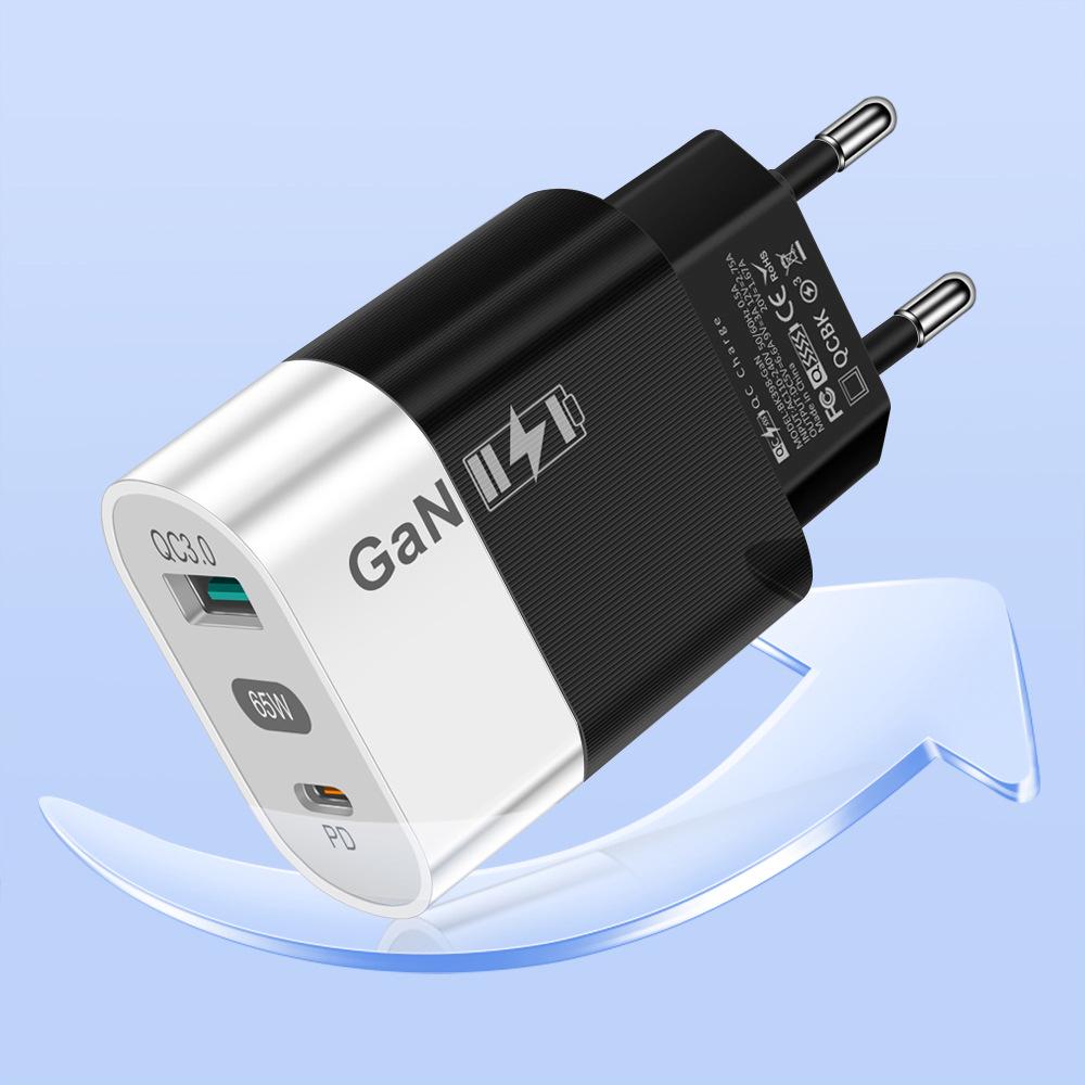33W GaN USB Charger: QC 3.0 & PD Fast Charging, 9V/12V, US/EU Standard