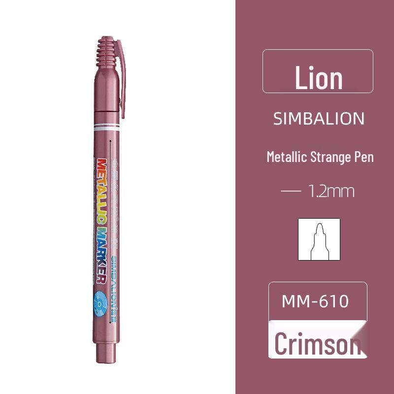 Lion Metallic Pearlescent Pen 610 - Gold & Black Signature Pen for Photo Albums багровый