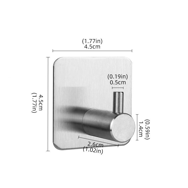 

Stainless Steel Self Adhesive Hooks Sticky Wall Door Hook Robe Tea Towel Rustproof Towel Rack, Clothes Coat Hanger A1