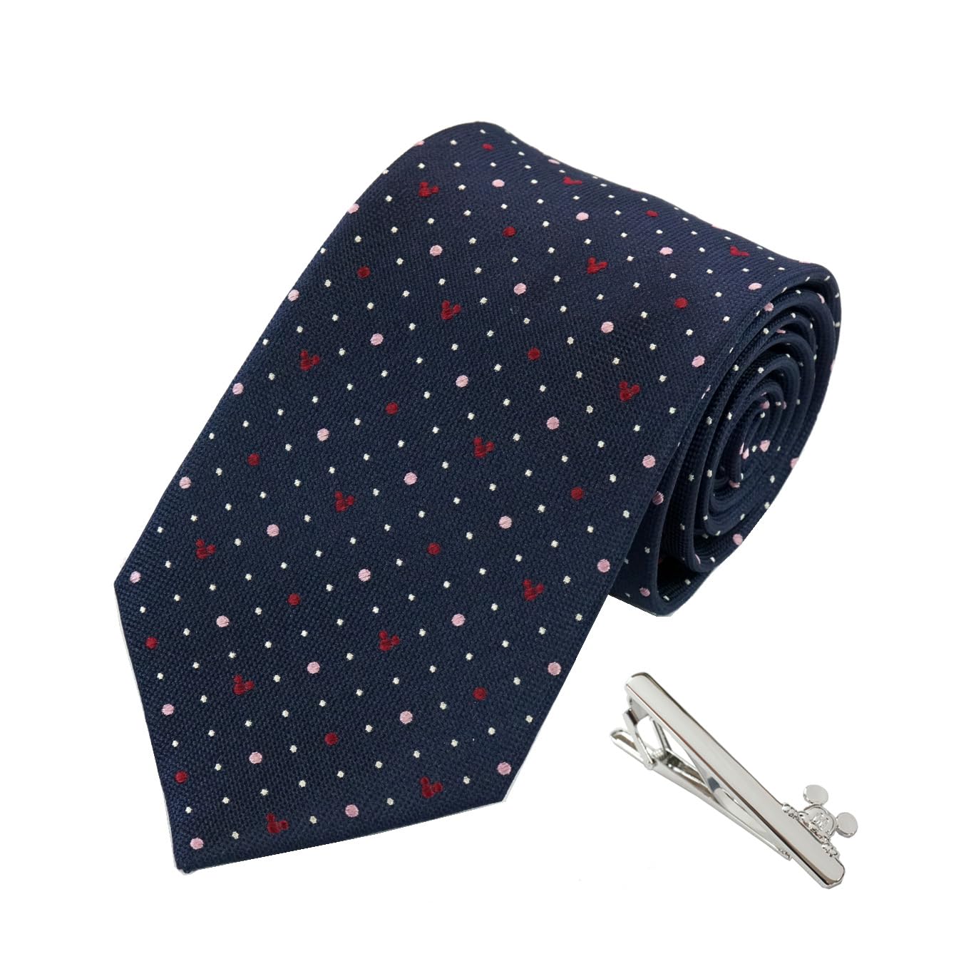 

Disney Mickey Mouse Tie Tie Bar Set Includes Tie and Tie Clip & (Navy Blue, Wa-09) -