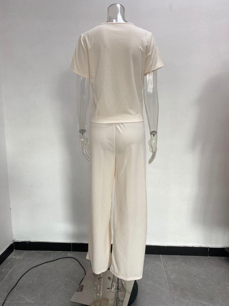 Plus Size Casual Short Sleeve Sportswear Set - Spring/Summer Fashion