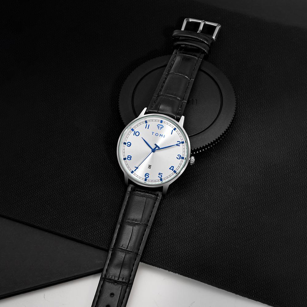 Men's Minimalist Fashion Watch Circular Dial Calendar Men's and Women's Casual Quartz Watch Clock Gift