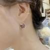 Luxury Purple Crystal French Retro Square Earrings