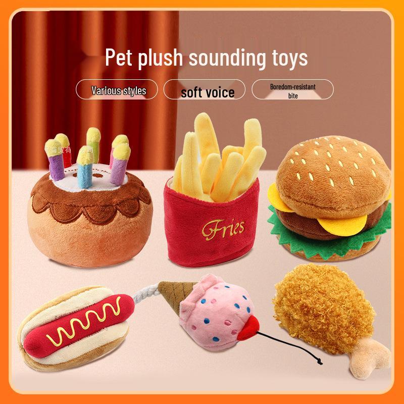 Plush Sound-Making Teething Dog Toy - Bite-Resistant, Self-Amusement for Small To Large Breeds