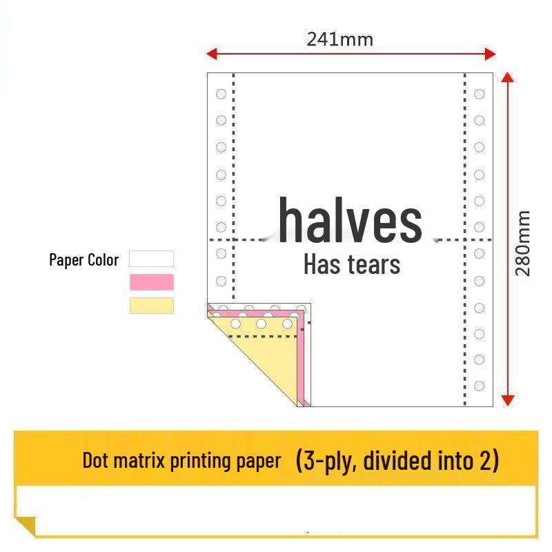 Multi-Part Dot Matrix Printer Paper: Single to Five-Part for Receipts & Delivery Notes.