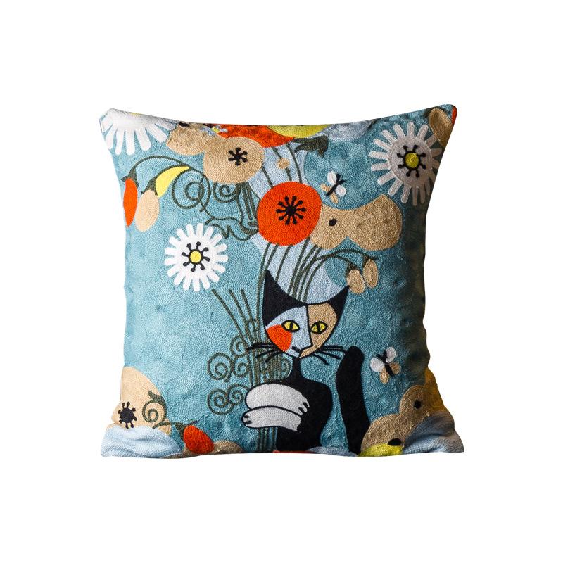 Christmas Picasso European and American Style Abstract Cushion Cover Living Room Sofa Embroidered Cushion Bedside Pillow Cover