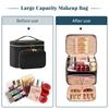 New Waterproof Makeup Bag Portable Large Size Cosmetic Travel Bag Brush Compartment Makeup Bag Organizer Women