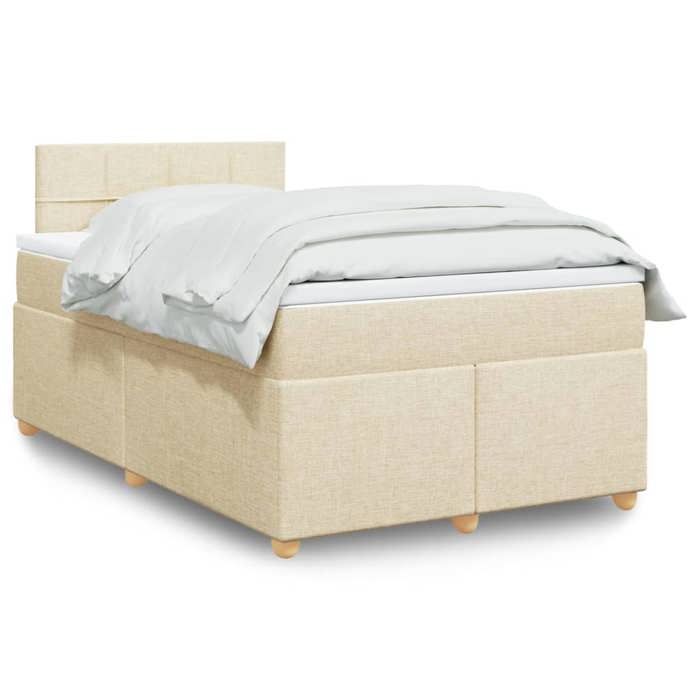 Maison Exclusive - Sommier à lattes de lit avec matelas Crème 120x200 cm Tissu