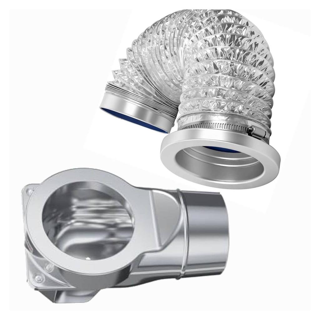 Dryer Vent Kit Magnet Self Alignment Exhaust Pipe Connection Set for Tight Spaces Lint Cleaning 2.6ft 4 Inch Hose