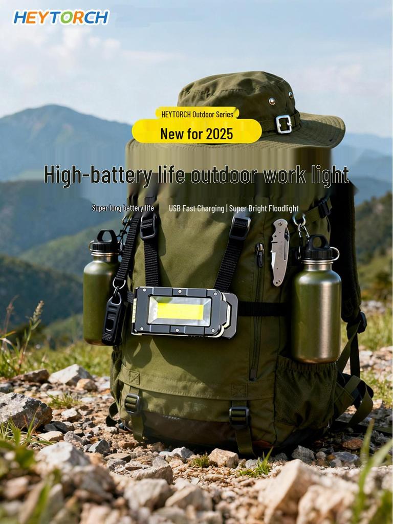 Portable Outdoor Work Light: Foldable, High Brightness, Magnetic, Multi-Light Source for Camping and Inspections