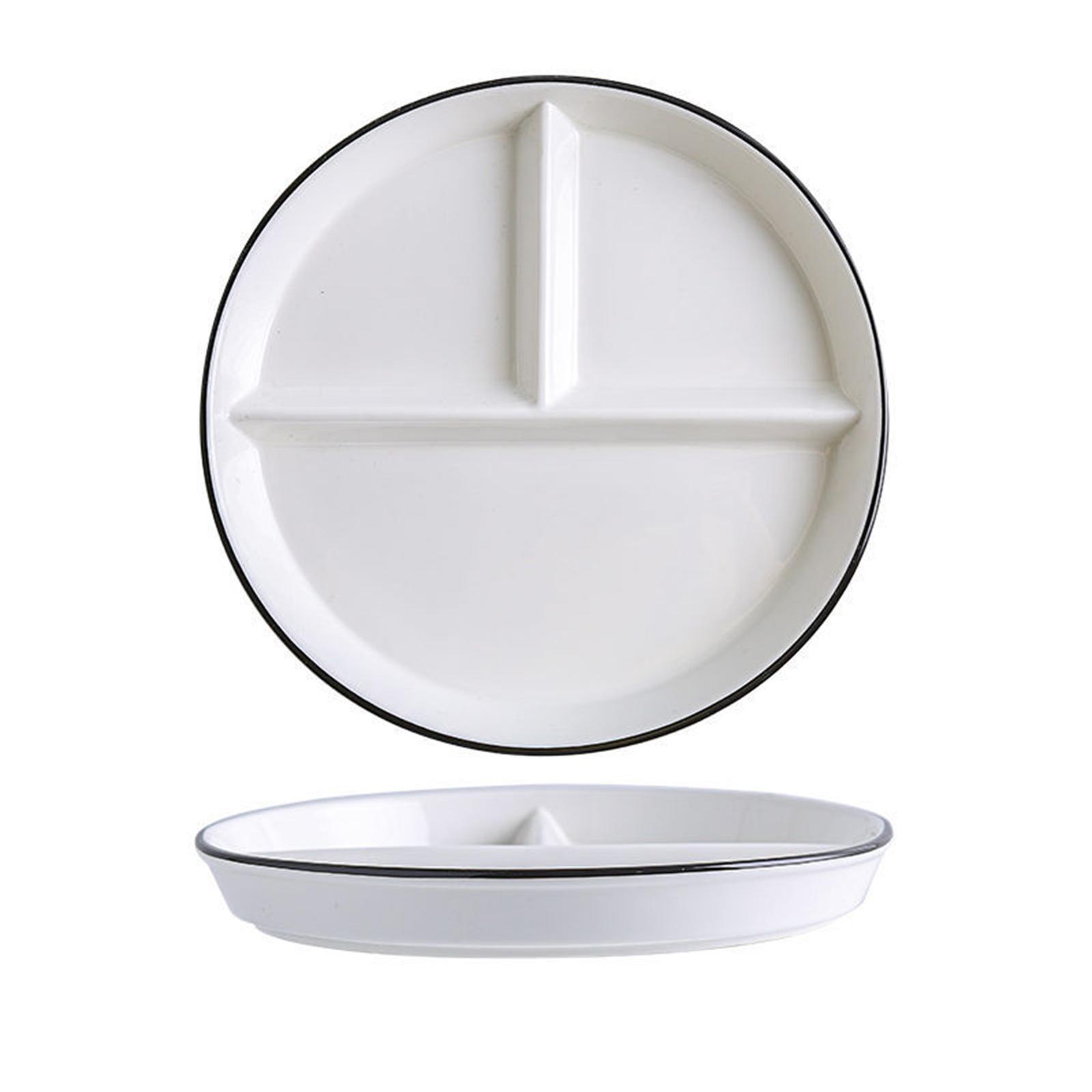 

Керамическая порционная тарелка для диетического питания, разделенная на порции, сервировочное блюдо для десертов и закусок, поднос для сбалансированного питания, разделитель для еды, поднос для закусок