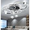 Nordic Luxury Crystal LED Ceiling Light Modern Simple Living Room Home Atmosphere Bedroom Lighting 6-ring Pendant Light