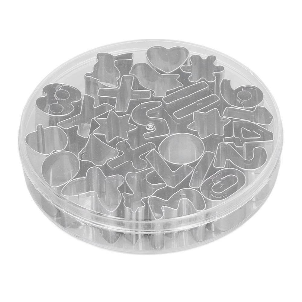 26pcs Digital Geometry Baking Mold Stainless Steel Number Pattern Mould Polymer Clay Craft