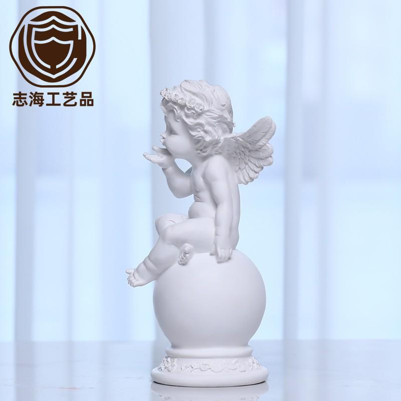 26cm White Resin Angel Figurine Classical Decor Birthday Gift Friends Christmas Home Ornament