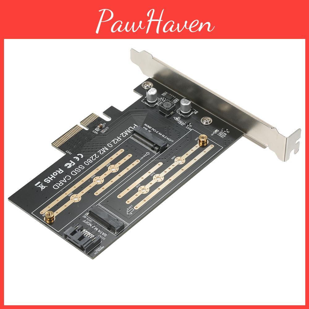 To Pcie X4 M2 Nvme Expansion Card Ssd Adapter Card With M2 Mkey Bkey Interfaces Support Nvme