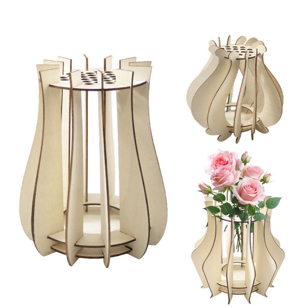 DIY Craft DIY Flower Vase Assemble Kit Wooden Vase Kit Bouquet Vase Office Decor