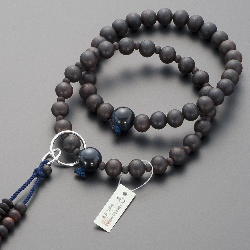 Buddhist Altar Shop Takita Shoten Prayer Beads Jodo Sect Authentic Rosary Beads Striped Ebony Blue Tiger Eye Stone Jodo 9 Pure Silk Hanabon Tenbo