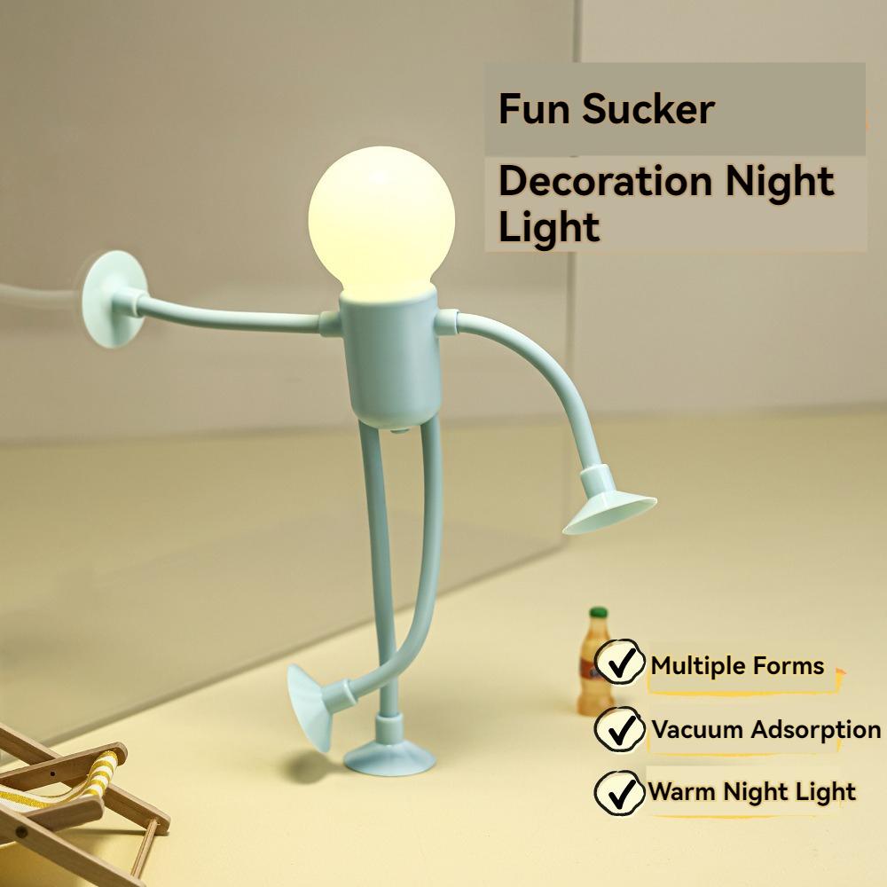 

Креативный мультяшный мини-присоска, фигурка, ночник, портативная светодиодная лампа, забавное украшение для спальни