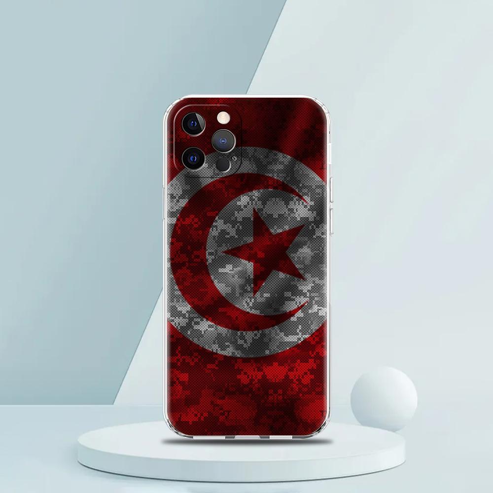 Tunisia Flag Phone Case for iPhone 16 15 14 13 12 Pro Max Transparent Soft for iPhone 11 Pro Max 7 8 Plus XS XR Shell Bags