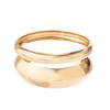IngeSight.Z 2Pcs Exaggerated Smooth Metal  Big Wide Bracelet Retro Aesthetics Gold Color Bracelet Women's African Tribal Jewelry