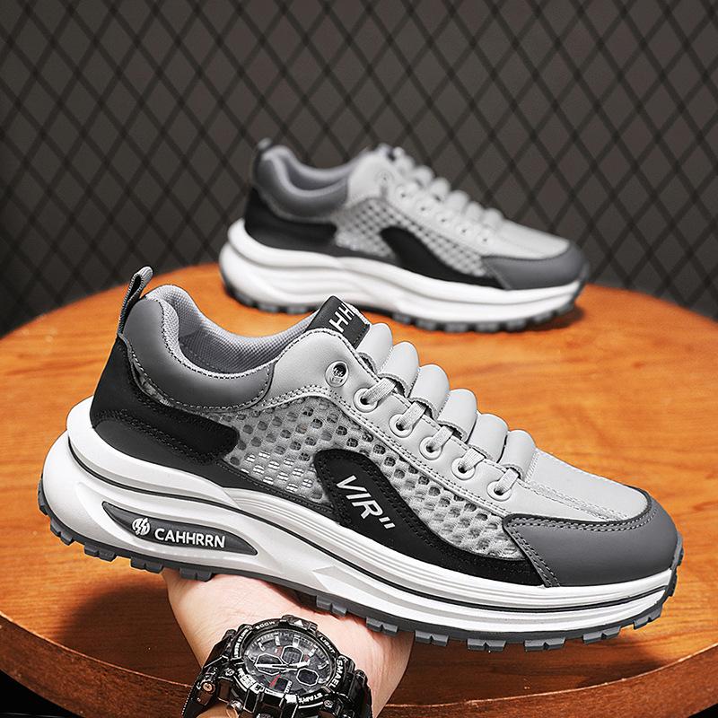 Men's shoes 2025 summer new men's outing mesh breathable trendy casual shoes Korean version of sports student skateboarding shoes