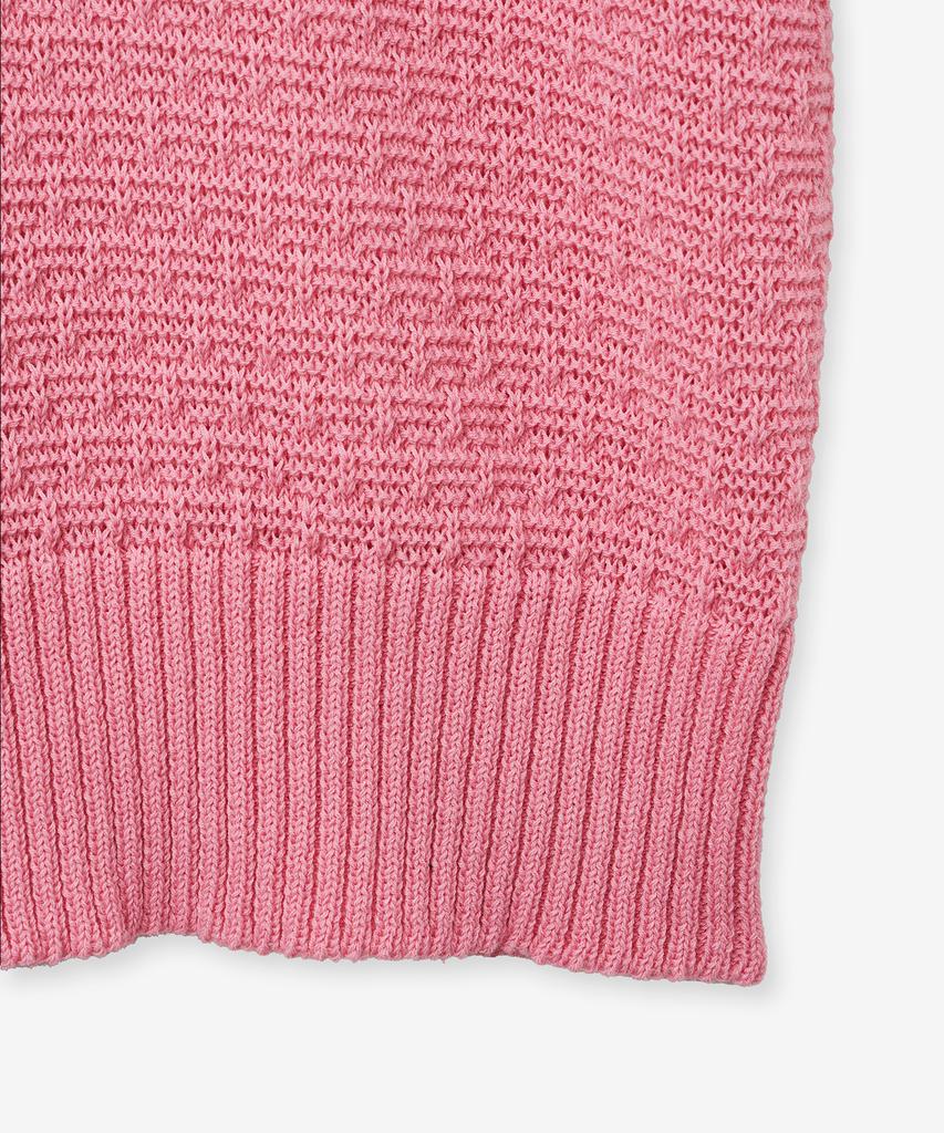 BLOND9 Soft Crop Round Short Sleeve Knit_Pink