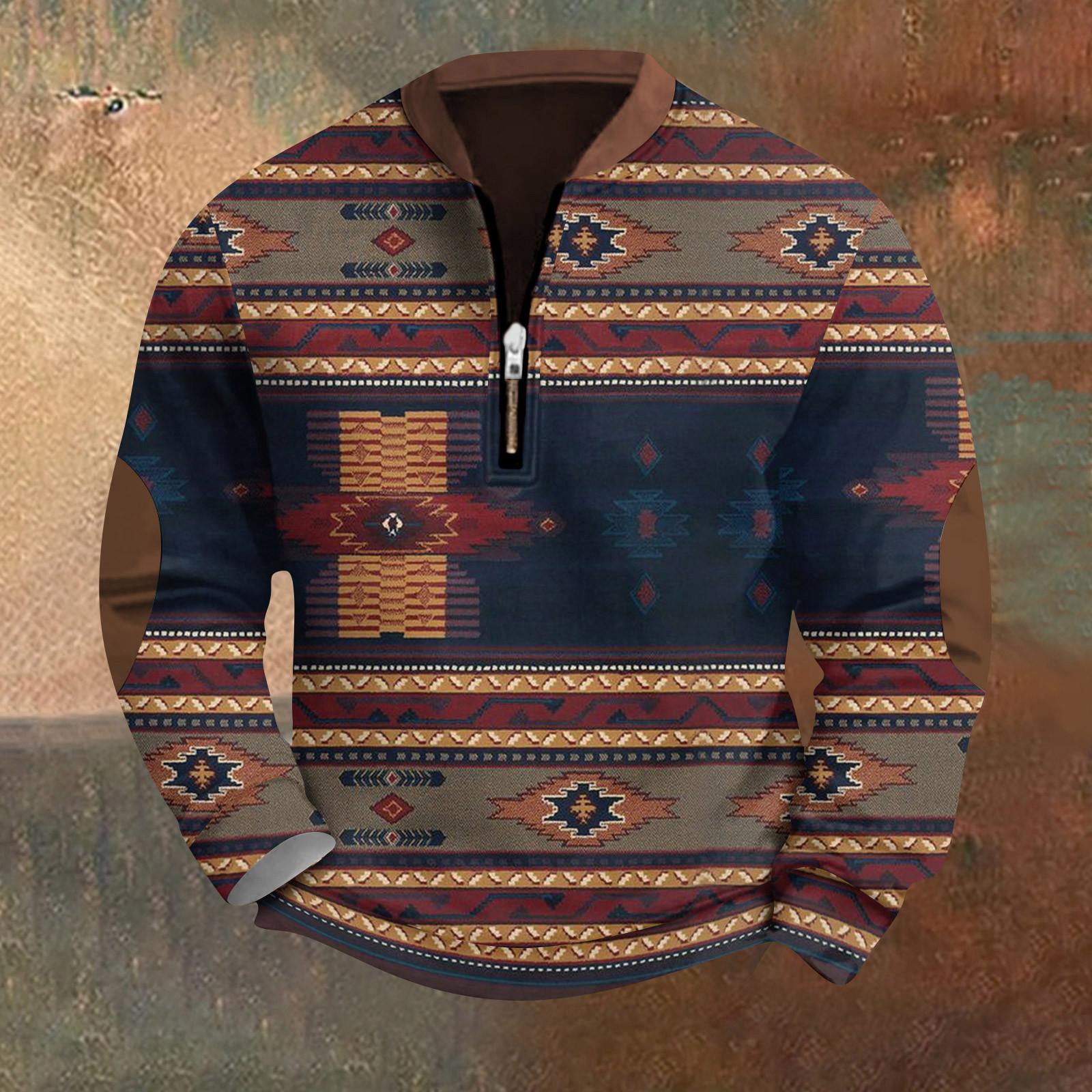 Мужская повседневная толстовка в стиле ретро с градиентным принтом XL тёмно-синий