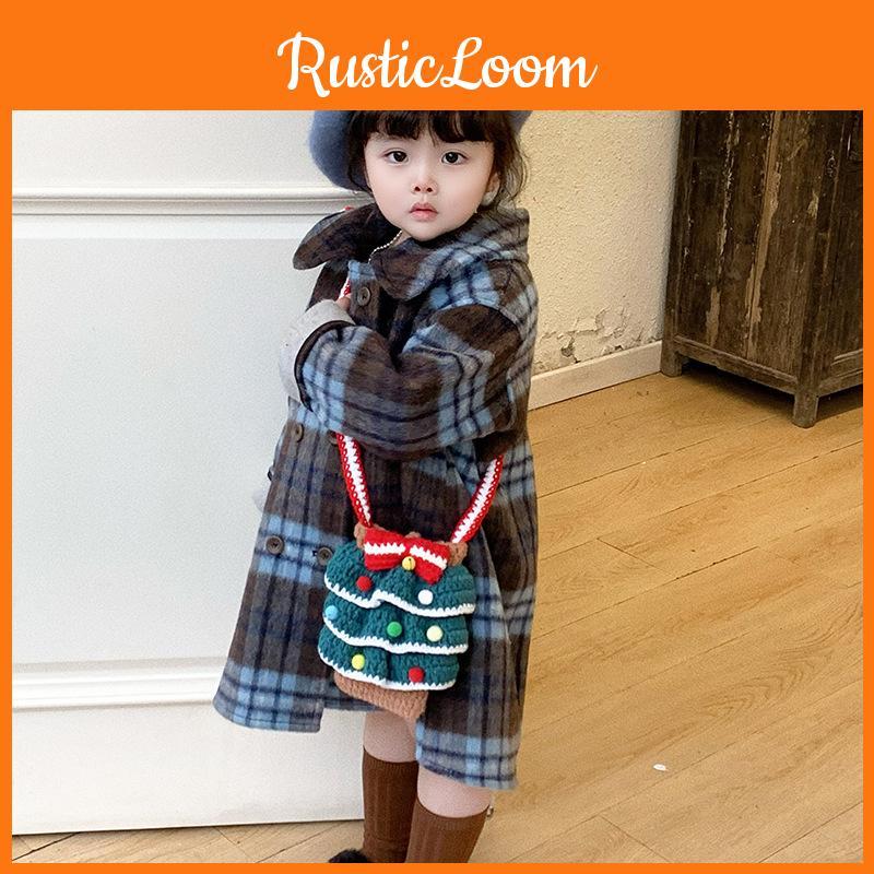 Kids Charming Unisex Shoulder Bag Featuring A Fun Christmas Tree Design For Use Daily