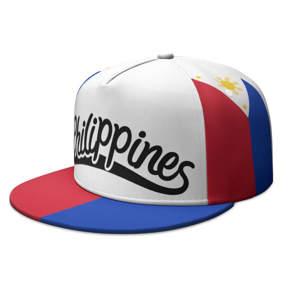 Filippine Cappellino a visiera piatta personalizzato con nome, numero, logo, bandiera nazionale, Repubblica delle Filippine, stampa filippina, foto, cappello hip-hop