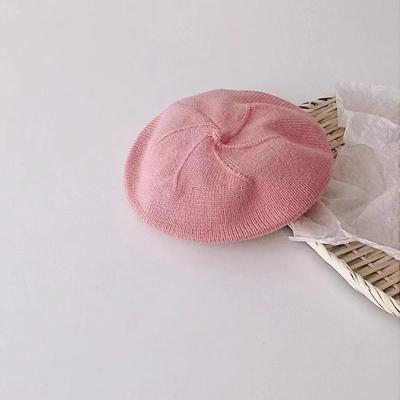 Fashion Cute Baby Knitted Beret Hat Solid Color Children's Warm Hats Autumn Winter Cap For Kids Outdoor Bonnet Accessories Gift