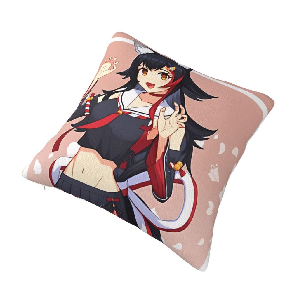 Pillow Case Ookami Mio Square Pillow Cover Cute Funny Cushion Cover Design Pillowcases For Chair Sofa Home Decoration