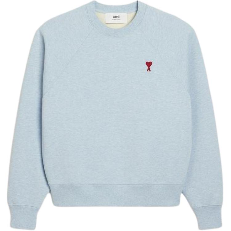 AMIPARIS Heart Embroidered Cotton Casual Crew