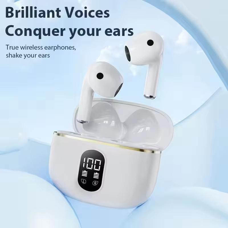 Kabellose Bluetooth Kopfhörer In-Ear Kopfhörer HiFi Stereo Geräuschunterdrückung Ohrstöpsel Musik Headsets mit LED Leistungsanzeige