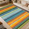 Gray White Block Striped Area Rug Modern Minimalist Geometric Non Slip Soft Carpet Living Room Bedroom Office Indoor Decor Rug