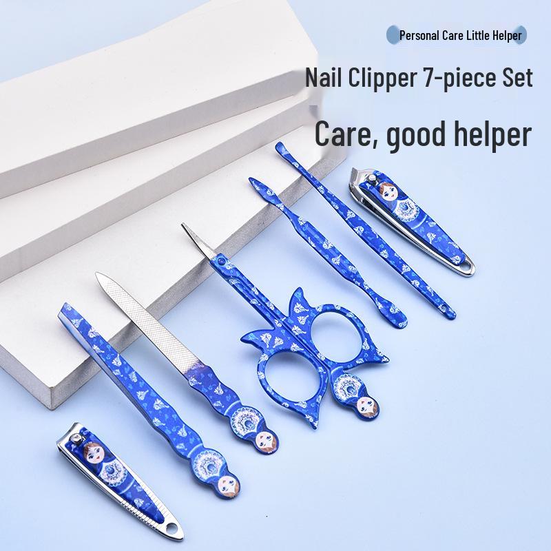 

Women s 7-Piece Beauty Set: Dead Skin Scissors, Nail Clippers, Straight/Slanted Mouth Tools in a Special Boxed Makeup Kit.