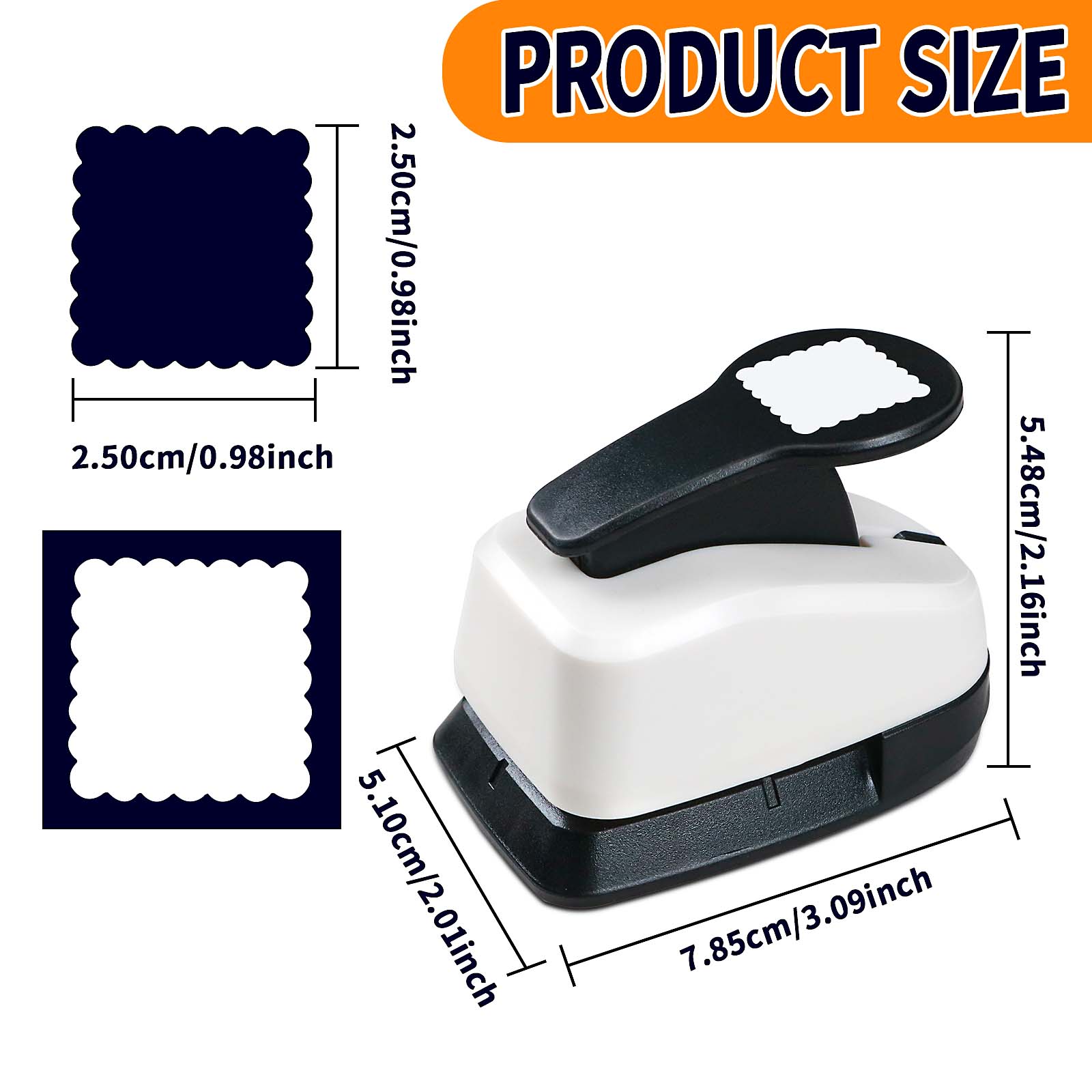 Postage Stamp Scalloped Square Paper cutter tool for crafts Hole Punchers 25mm 38mm 50mm for crafting for scrapbook cardmaking 1