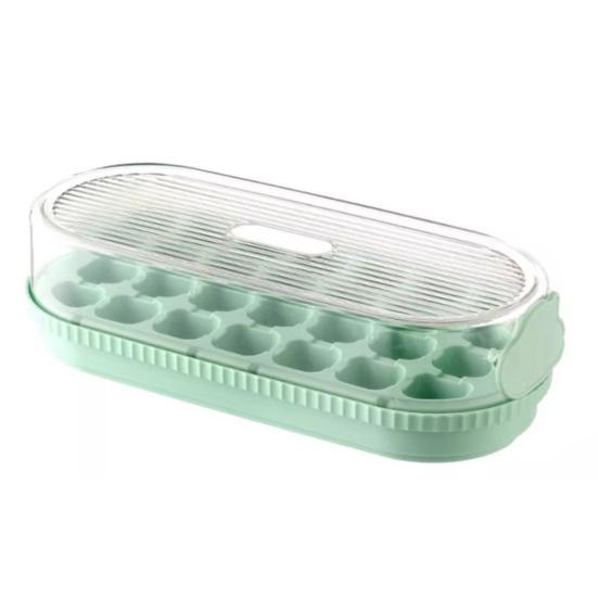 Press-to-Release Ice Cube Tray with Lid No-Touch Silicone Mold for Easy Release Food-Grade Leak-Proof Integrated Storage Box Home Bar Essential