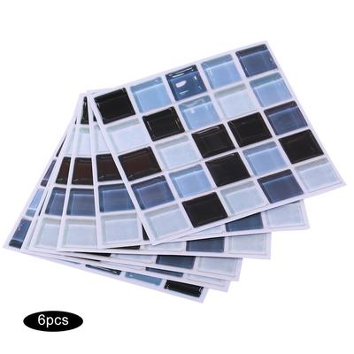 6Pcs Mosaik Selbst klebende Wand Fliesen Aufkleber Küche Öl proof Aufkleber Badezimmer Dekor(FX705)