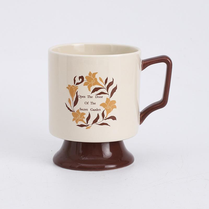 Eisbecher Keramiktasse Französischer Becher hoch Frühstückstasse cremiger Stil Paar mittel und antiker Stil hochwertiges Design