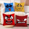 Cartoon Expressions Of Angry Eyes 2 Pillow Case Cotton Linen Fabric Square Zipper Pillowcase Home Decorative Living Room