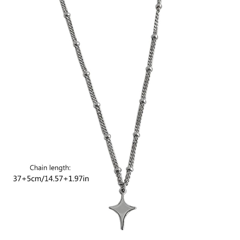 Star Pendant Necklaces Four-pointed Star Chokers Necklaces Hot Girl Women Y2k Jewelry Alloy Material Party Accessories