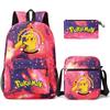 Backpack Teen Student School Bag Three-piece Pencil Case Crossbody Bag