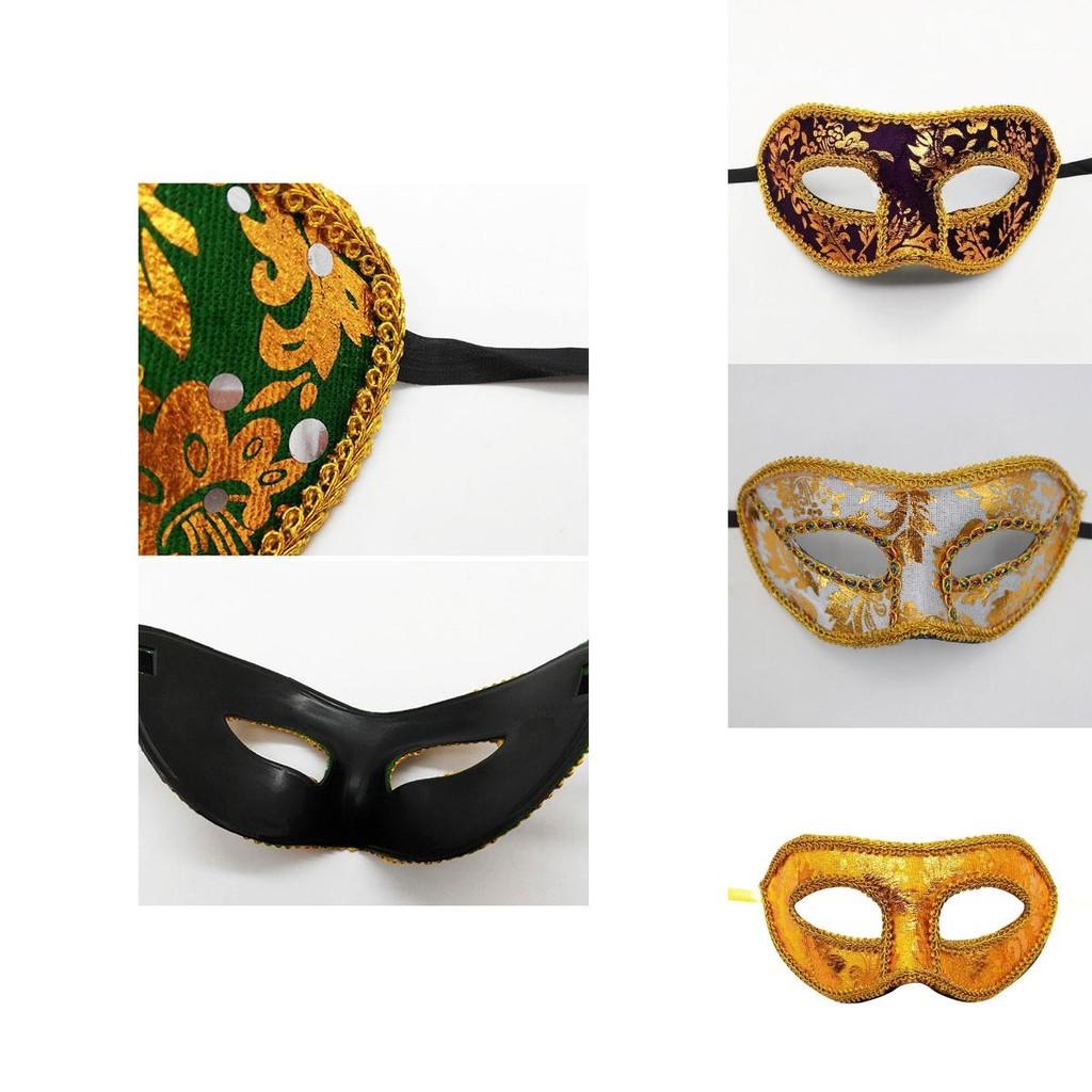 Mysterious Angel Halloween Masquerade Party Men's Mask Plush Cloth Half Face Mask With Fabric Edges