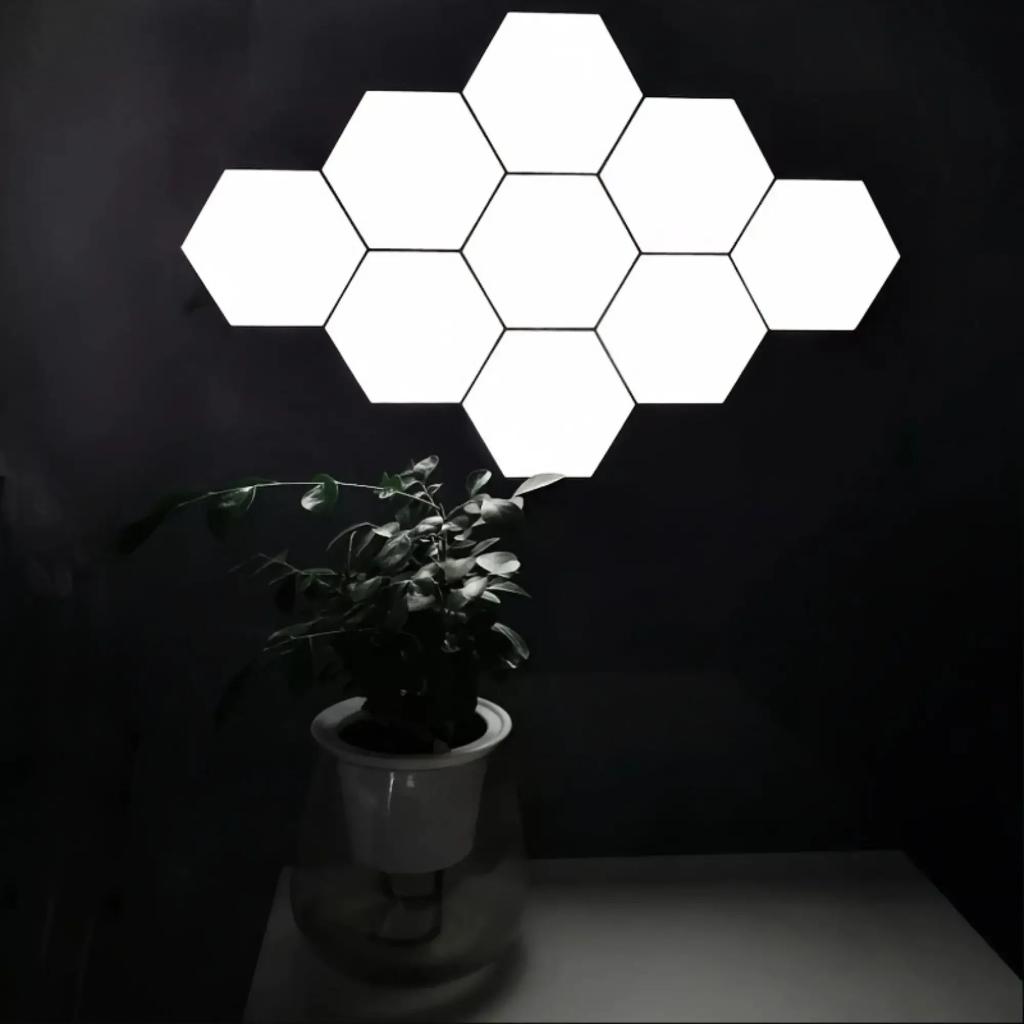 Hexagonal Touch LED Wall Light - Neutral White Night Light 6-Pack