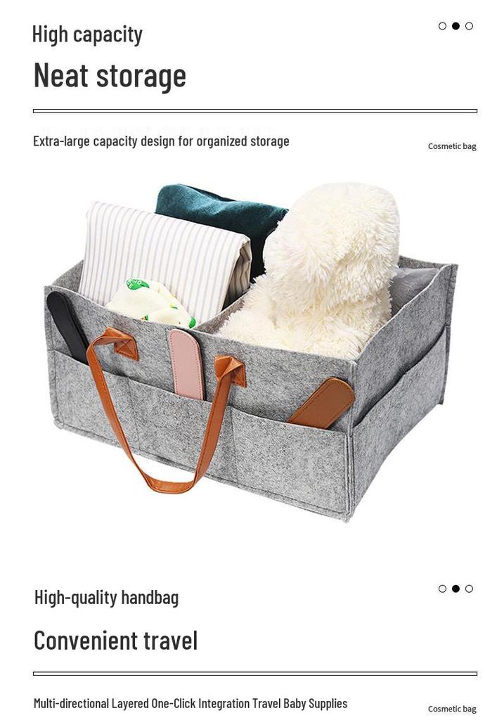 Large Felt Diaper Storage Tote Bag