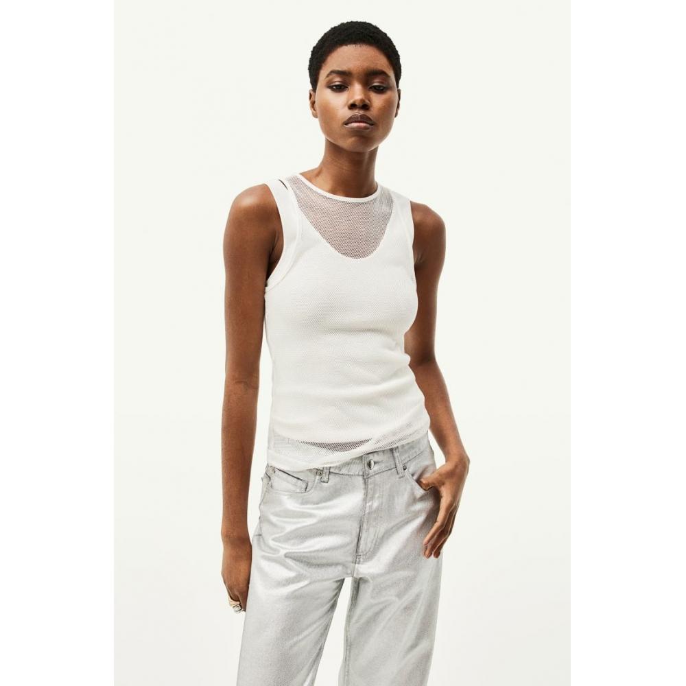 

Топ без рукавов HM Mesh, белый