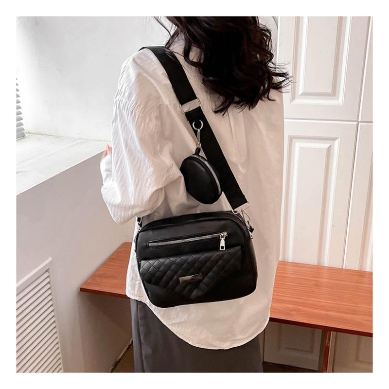 Female Diamond Grid Single Shoulder Crossbody Bag