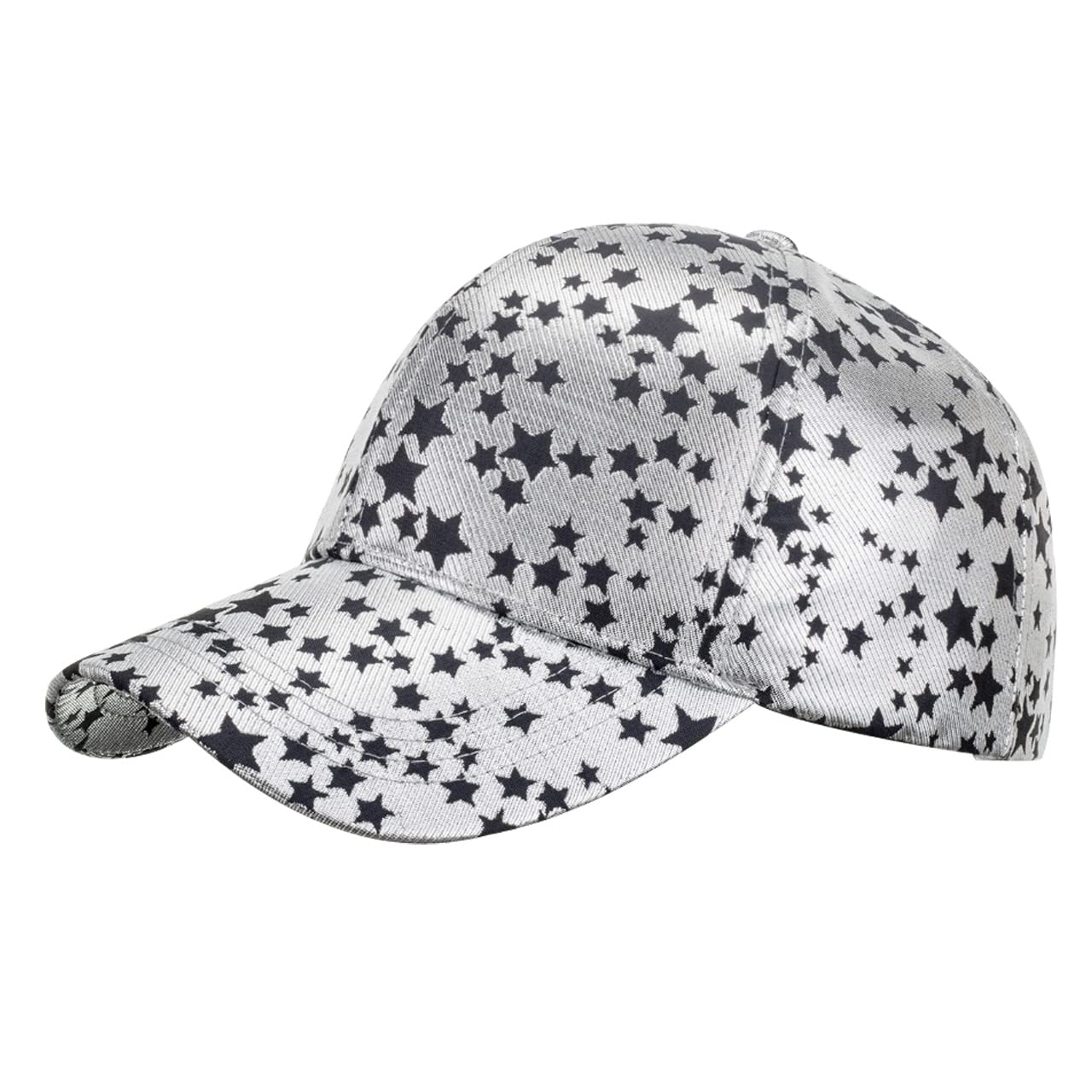 

White Fang CA694 Star Pattern Cap for and Men and Women (Silver) Sports, Running, Outdoors,