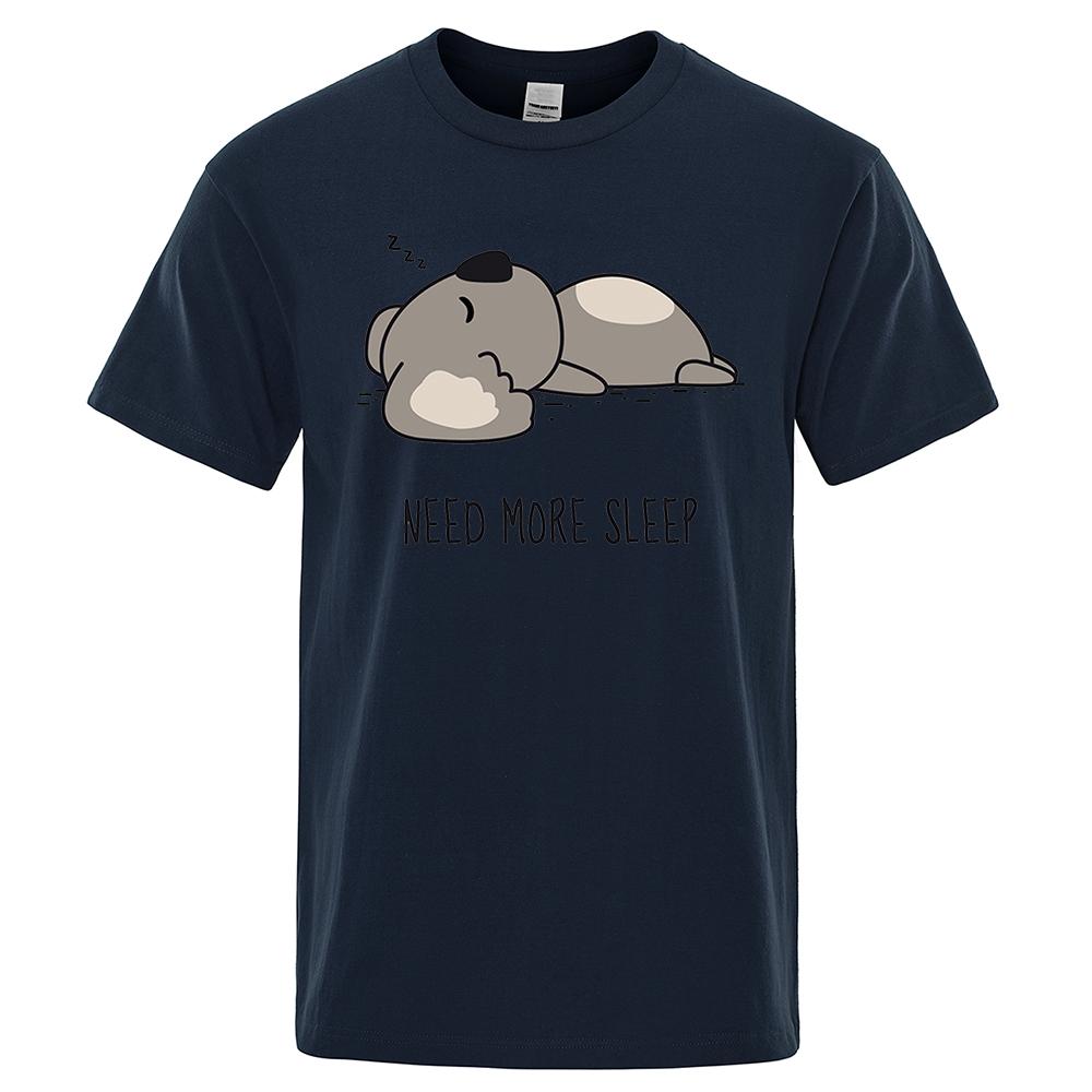 Need More Sleep Cartoons Bear Men Tshirt Street T-Shirts Tops Fashion Cotton Clothes Casual Breathable T Shirt