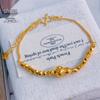 Gold Crushed Ice Bead Gourd Bracelet: Women's Luxury Lucky Gift